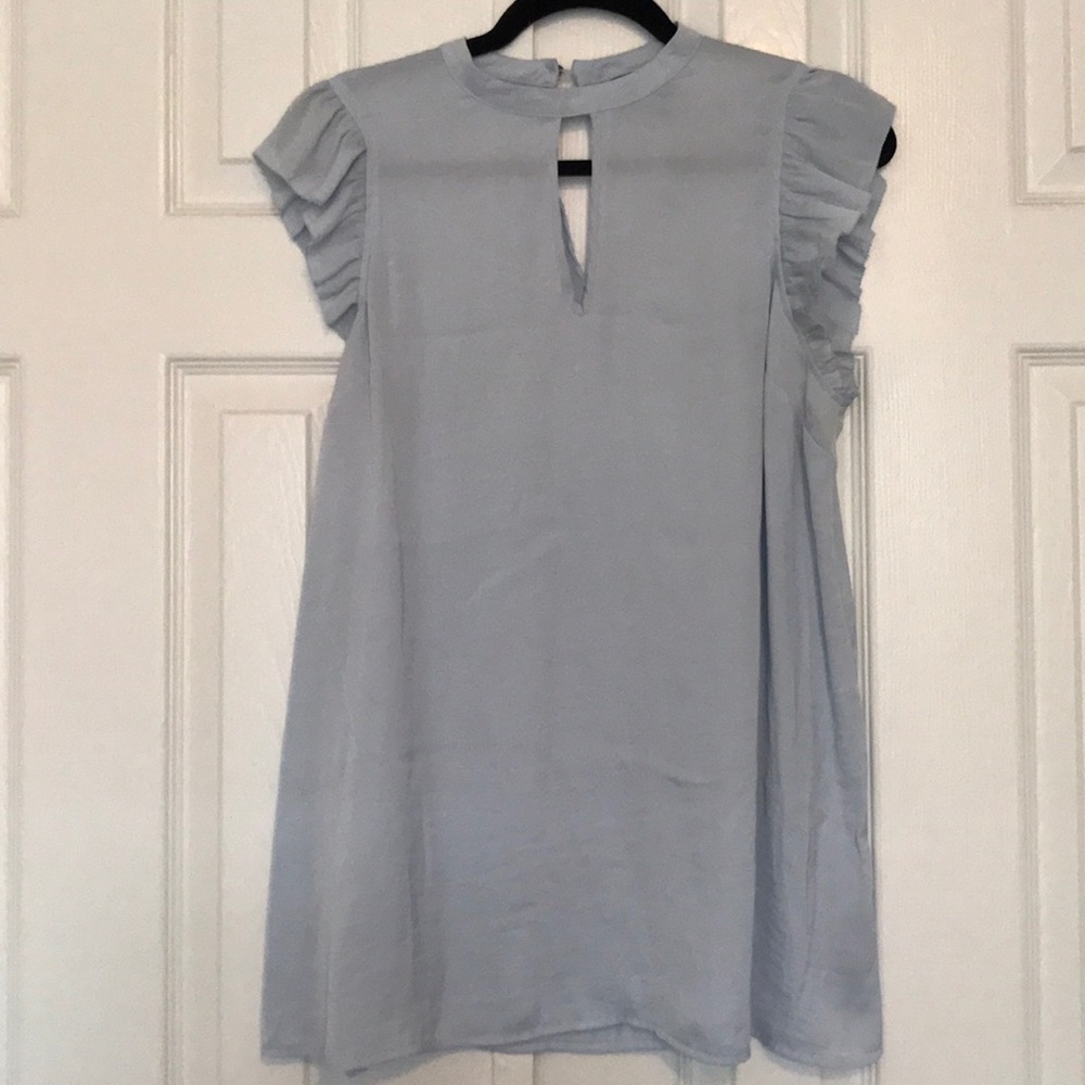 Flutter sleeve light blue blouse size M